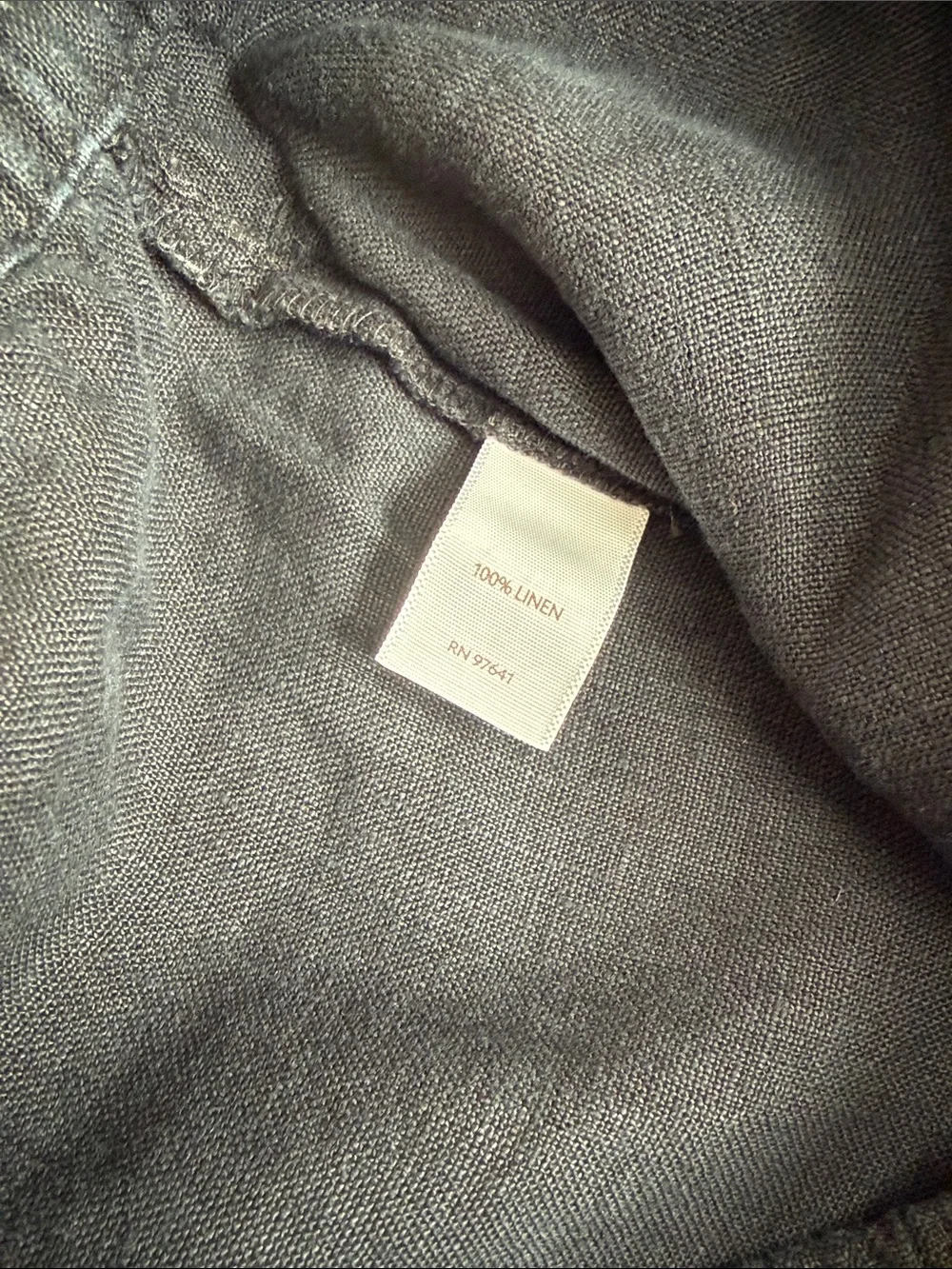 J. Jill 100% Linen Black Straight-Leg Chinos Pants Everyday Casual Women’s Sz M
